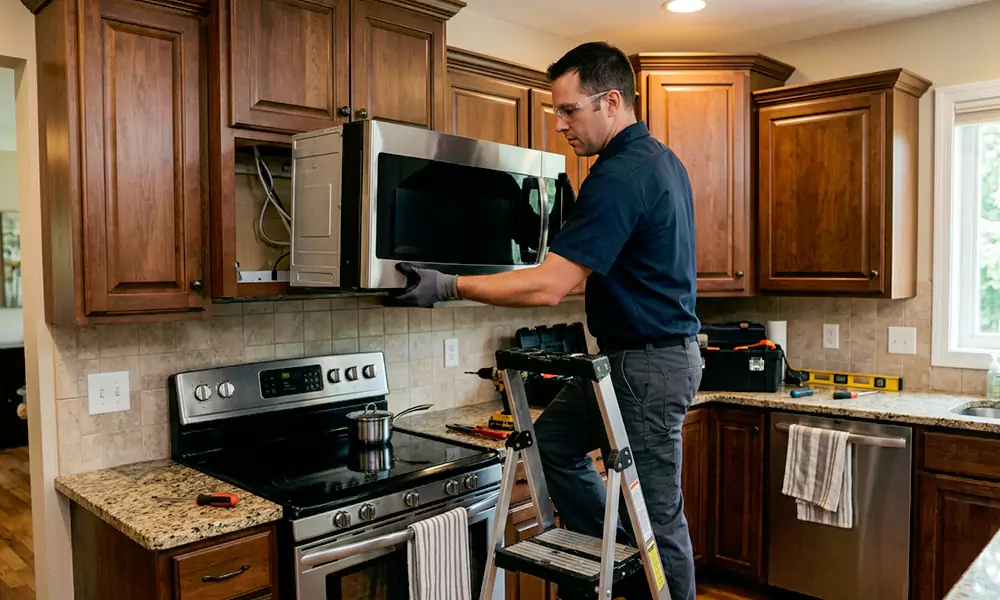 Microwave Installation in Medford, MA